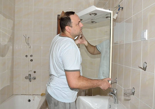 Bathroom Mirror Installation